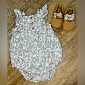 Floral Baby Romper with Shoes
